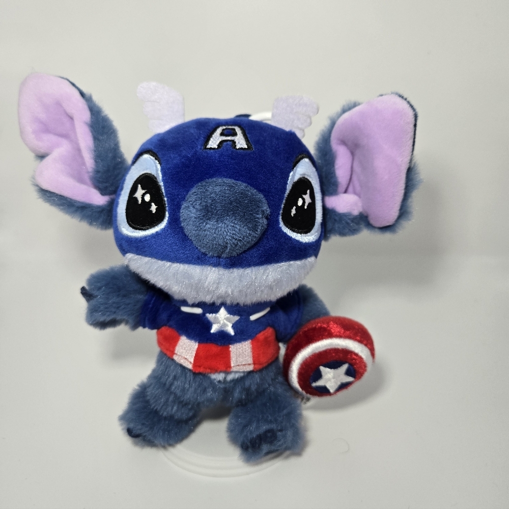 Marvel Stitch Captain America Plush Keychain